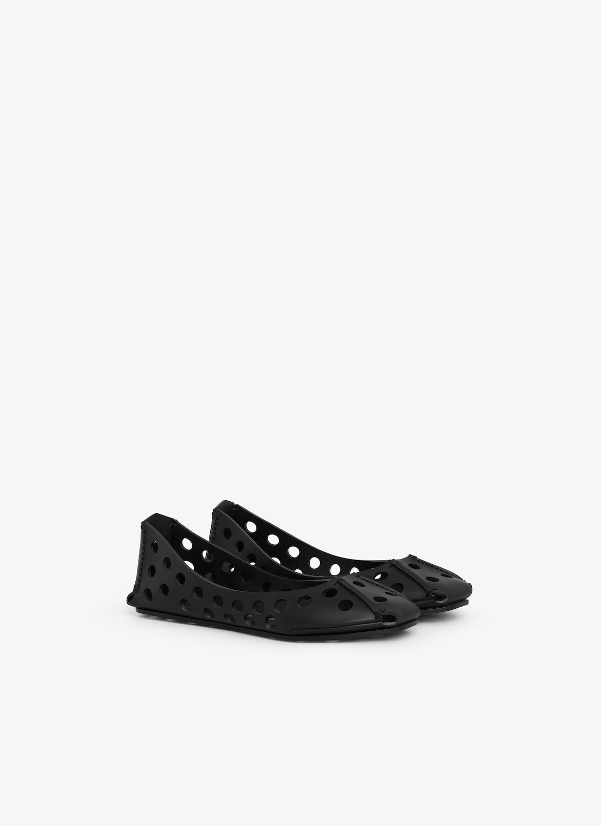 PERFO カーフスキン製 フラットバレエシューズ ALAÏA ブラック PERFO カーフスキン製 フラットバレエシューズ